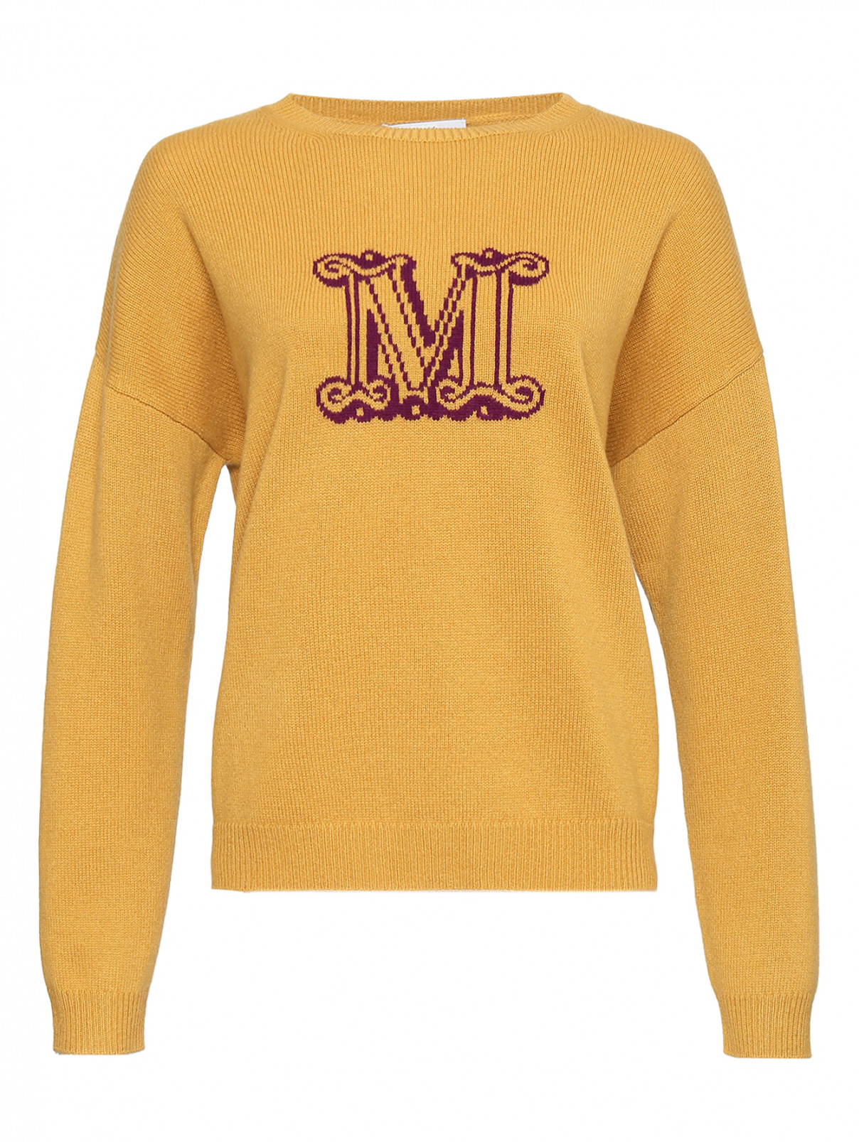Джемпер из кашемира с логотипом Max Mara  –  Общий вид  – Цвет:  Желтый