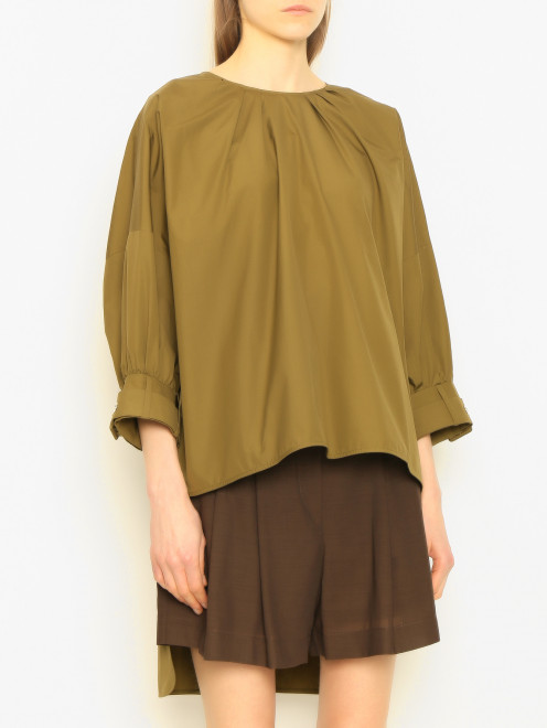 Блуза из хлопка с асимметричным низом Max Mara - МодельВерхНиз