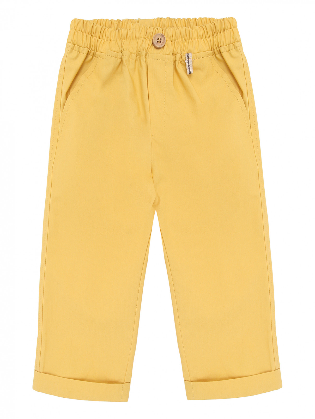 Хлопковые брюки на резинке Aletta  –  Общий вид  – Цвет:  Желтый