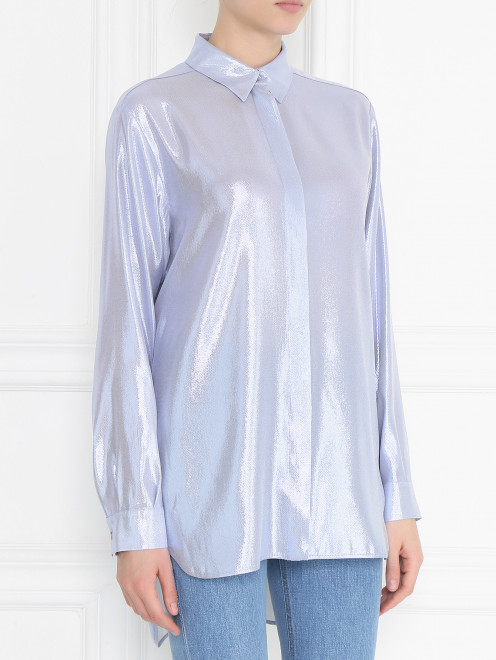 Блуза из смешанного шелка металлизированная Alberta Ferretti - МодельВерхНиз