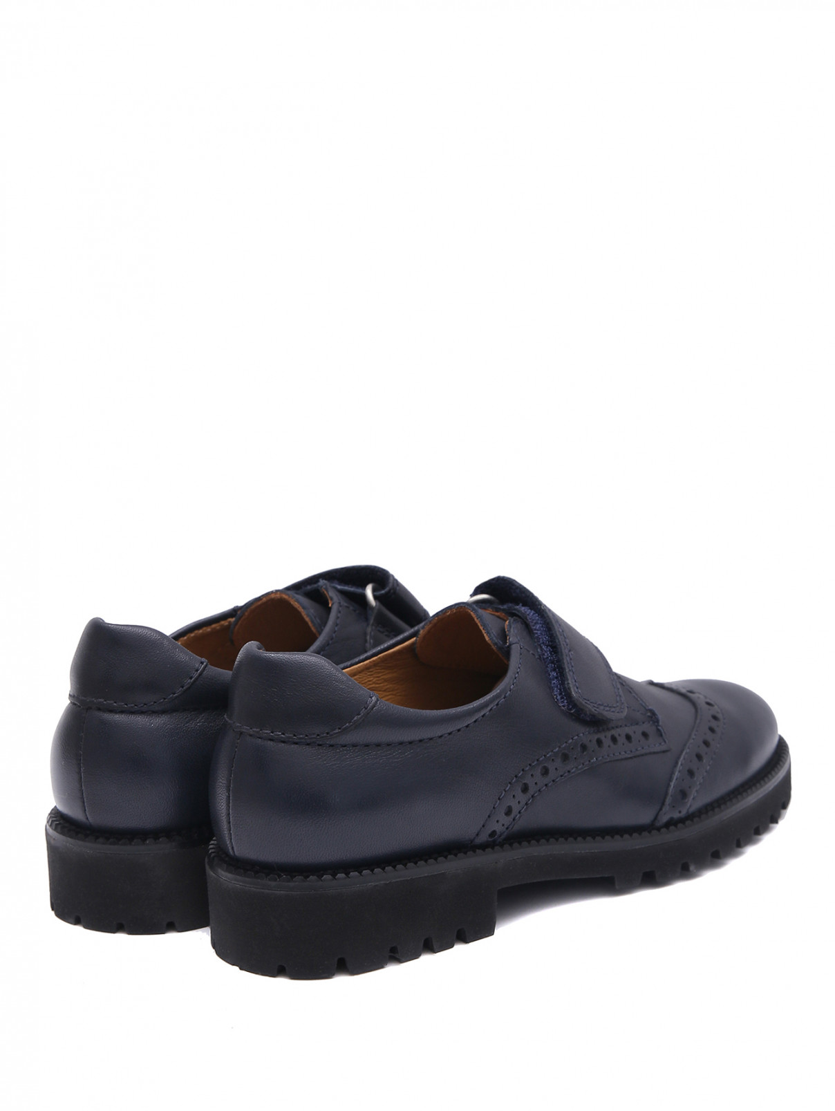 Кожаные туфли на липучке Beberlis  –  Обтравка2  – Цвет:  Синий