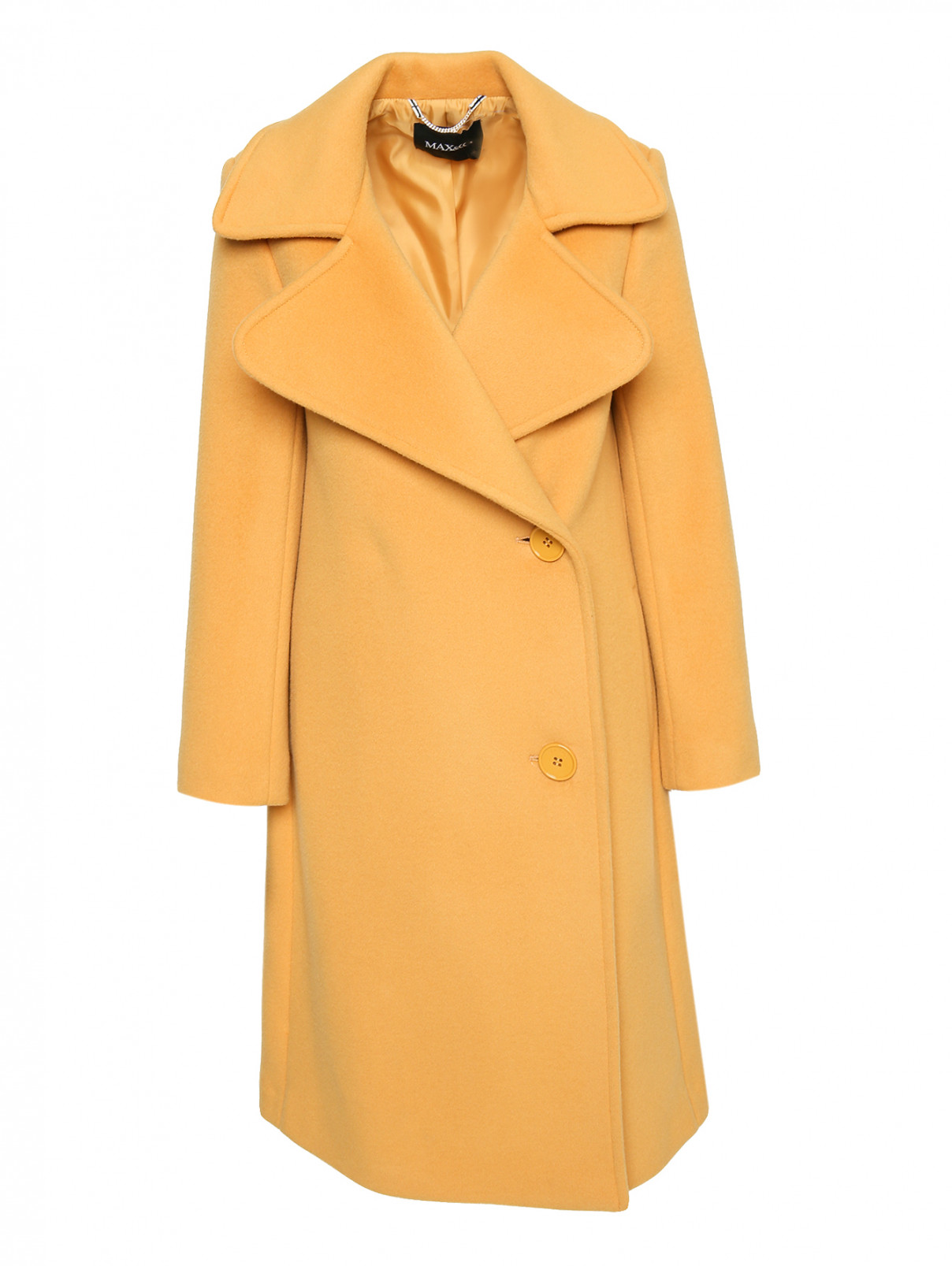 Пальто из шерсти с карманами Max&Co  –  Общий вид  – Цвет:  Оранжевый