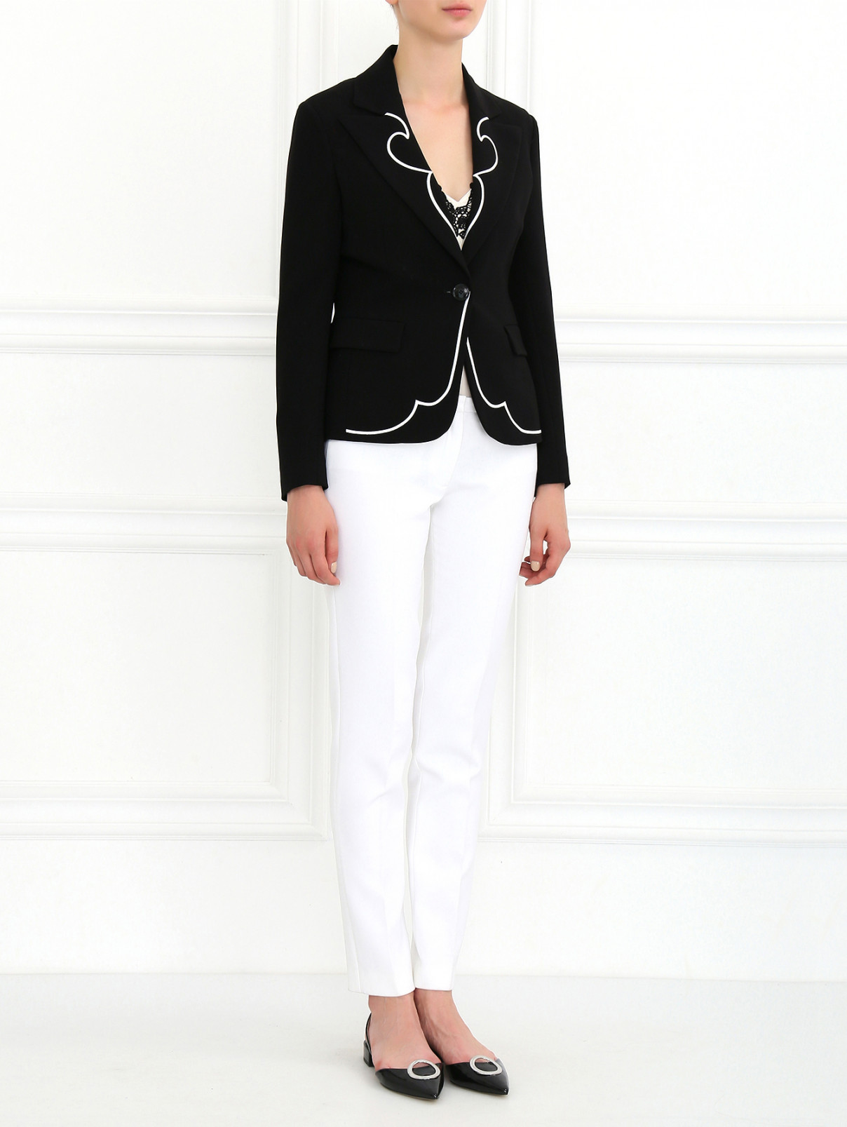 Жакет с вышивкой Moschino Cheap&Chic  –  Модель Общий вид  – Цвет:  Черный