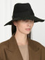 Шляпа замшевая декорированная репсовой лентой Borsalino  –  МодельОбщийВид