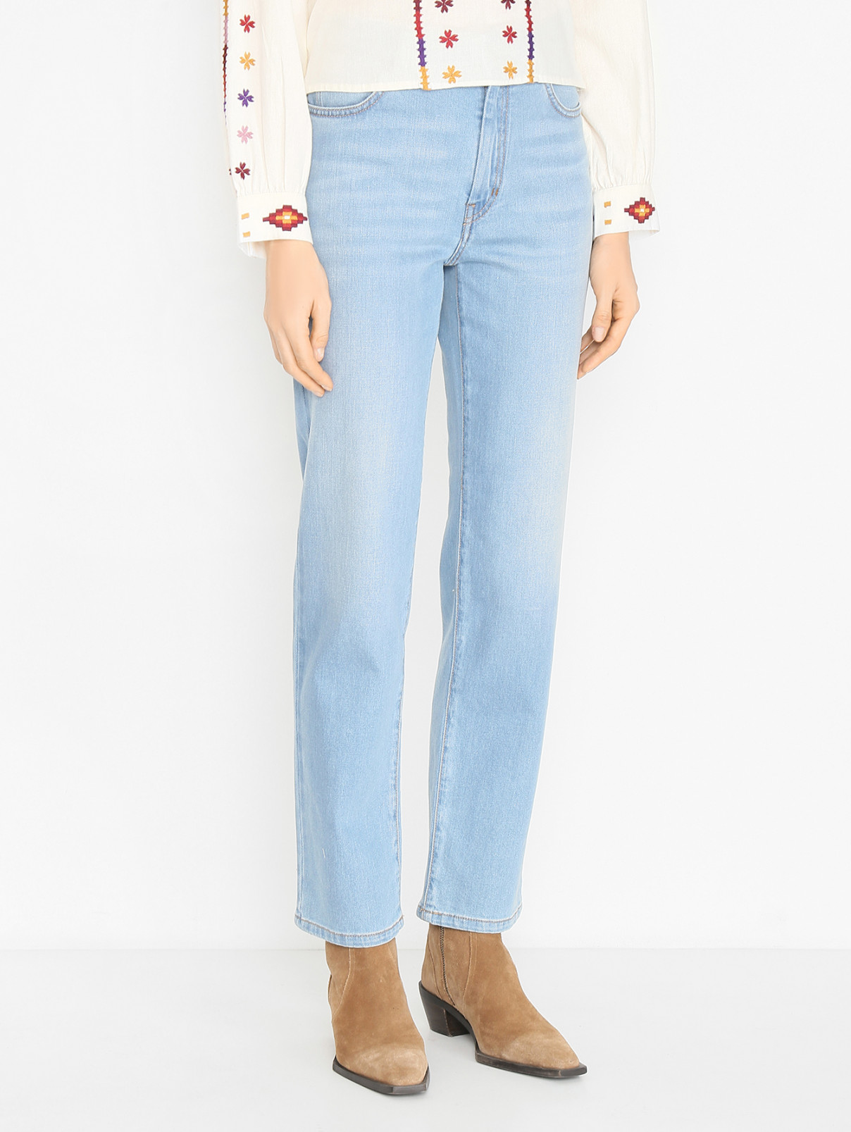 Джинсы прямого кроя Weekend Max Mara  –  МодельВерхНиз  – Цвет:  Синий