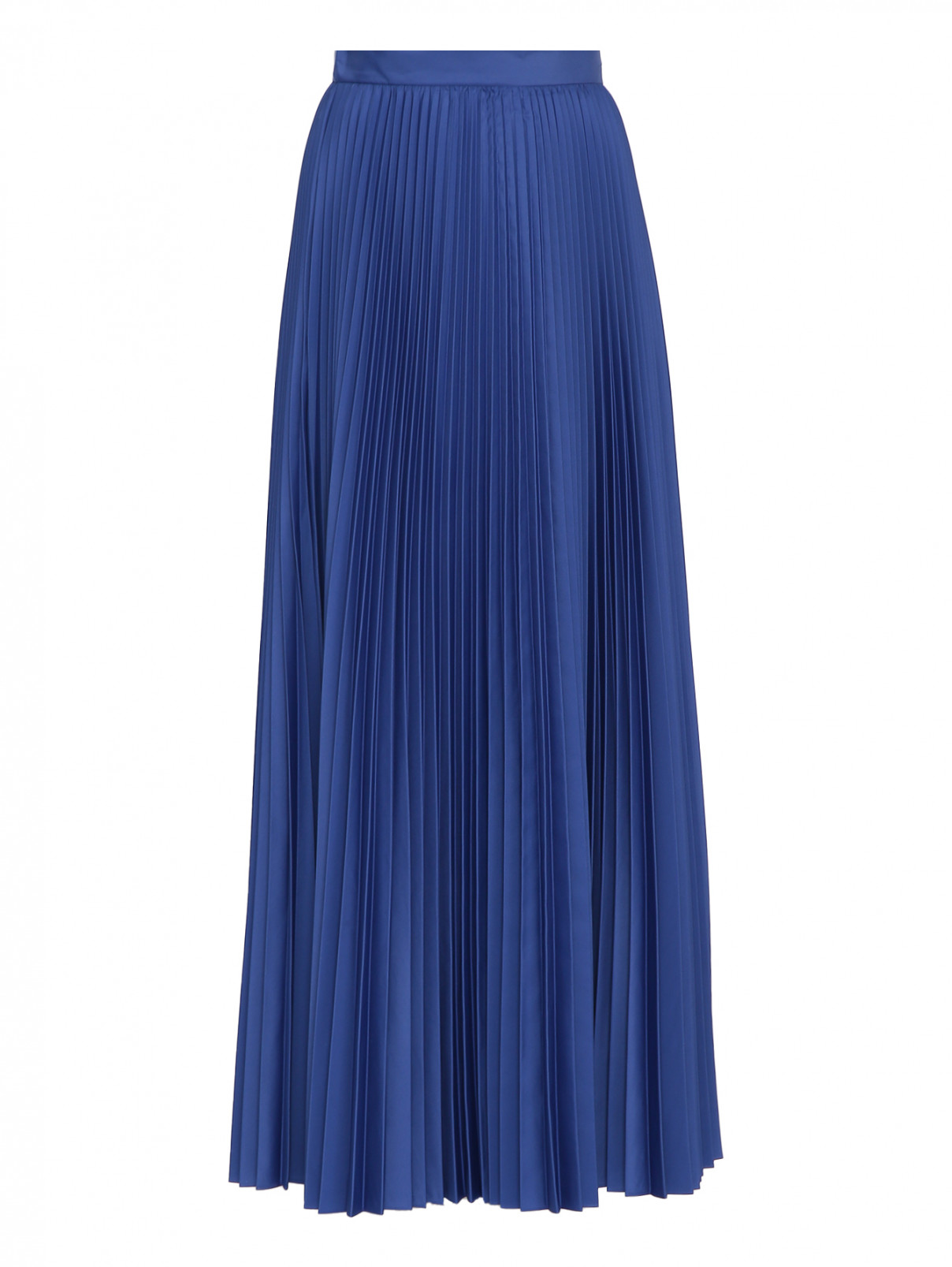 Плиссированная юбка-миди Max Mara  –  Общий вид  – Цвет:  Синий
