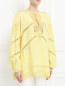 Блуза из льна с полупрозрачными вставками Ermanno Scervino  –  Модель Верх-Низ