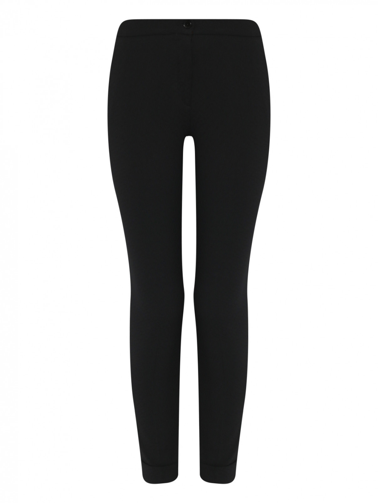 Укороченные брюки из шерсти с узором Etro  –  Общий вид  – Цвет:  Черный
