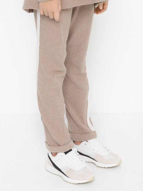 Хлопковые брюки с лампасами - МодельВерхНиз