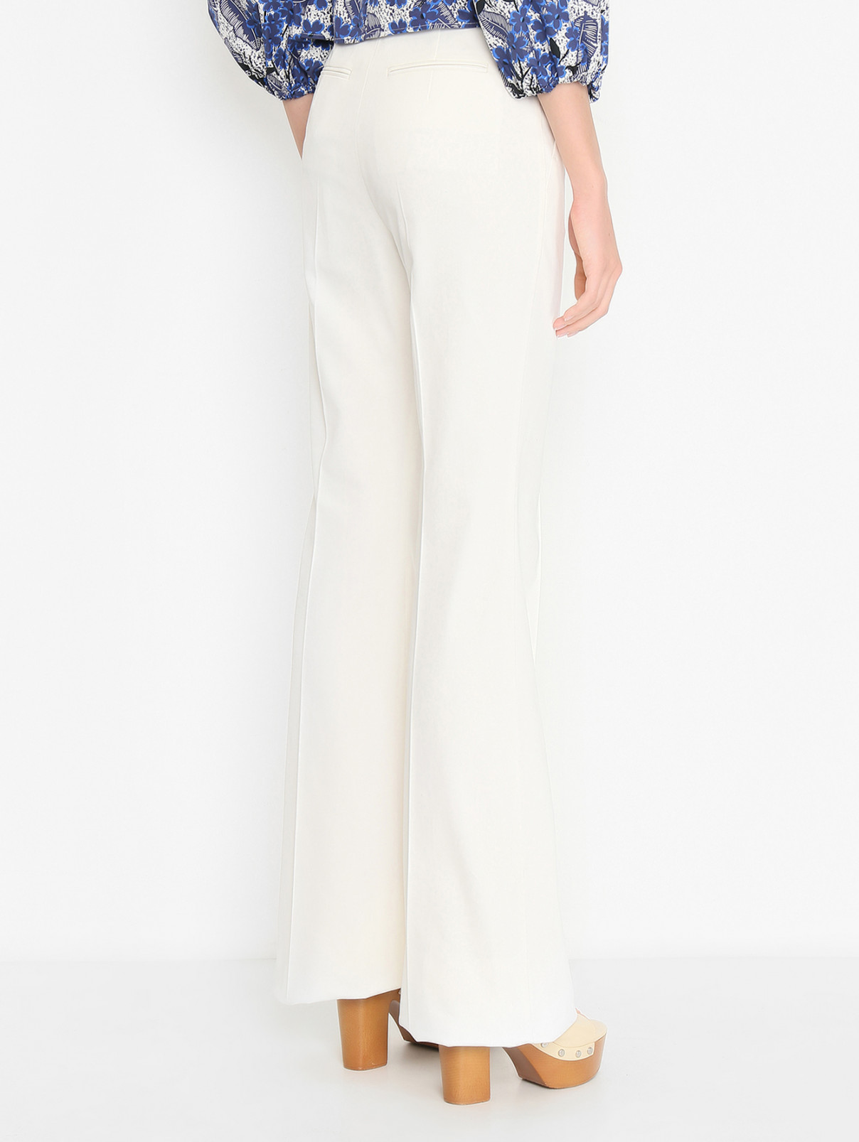 Расклешенные брюки из хлопка Sportmax  –  МодельВерхНиз1  – Цвет:  Белый