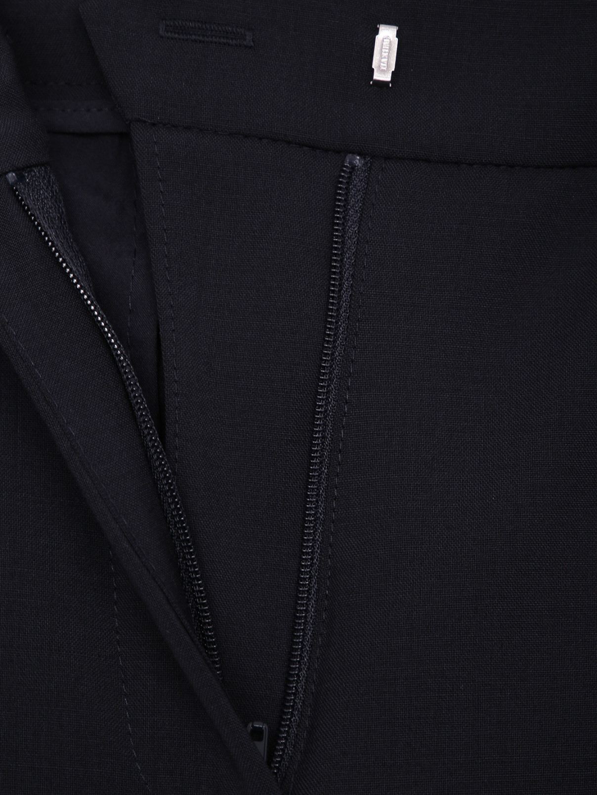 Однотонные брюки из шерсти Weekend Max Mara  –  Деталь  – Цвет:  Синий