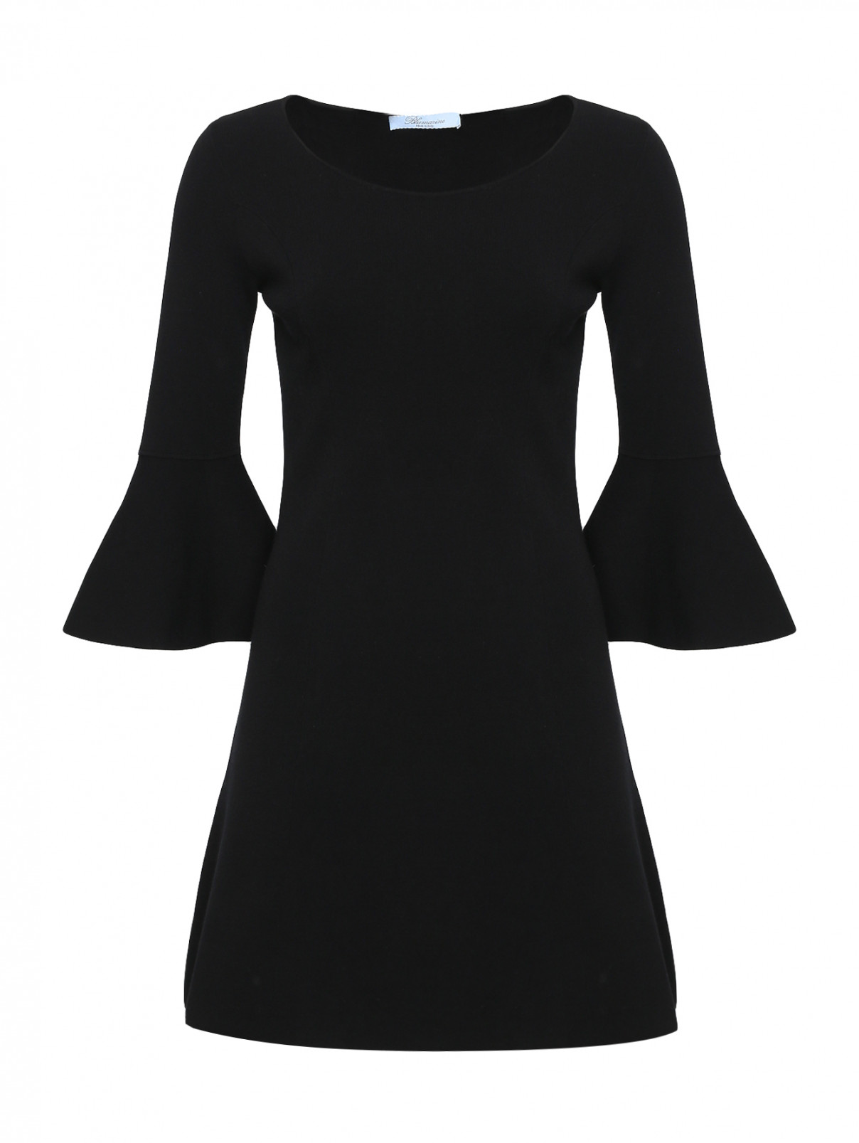 Трикотажное платье-мини Blumarine  –  Общий вид  – Цвет:  Черный
