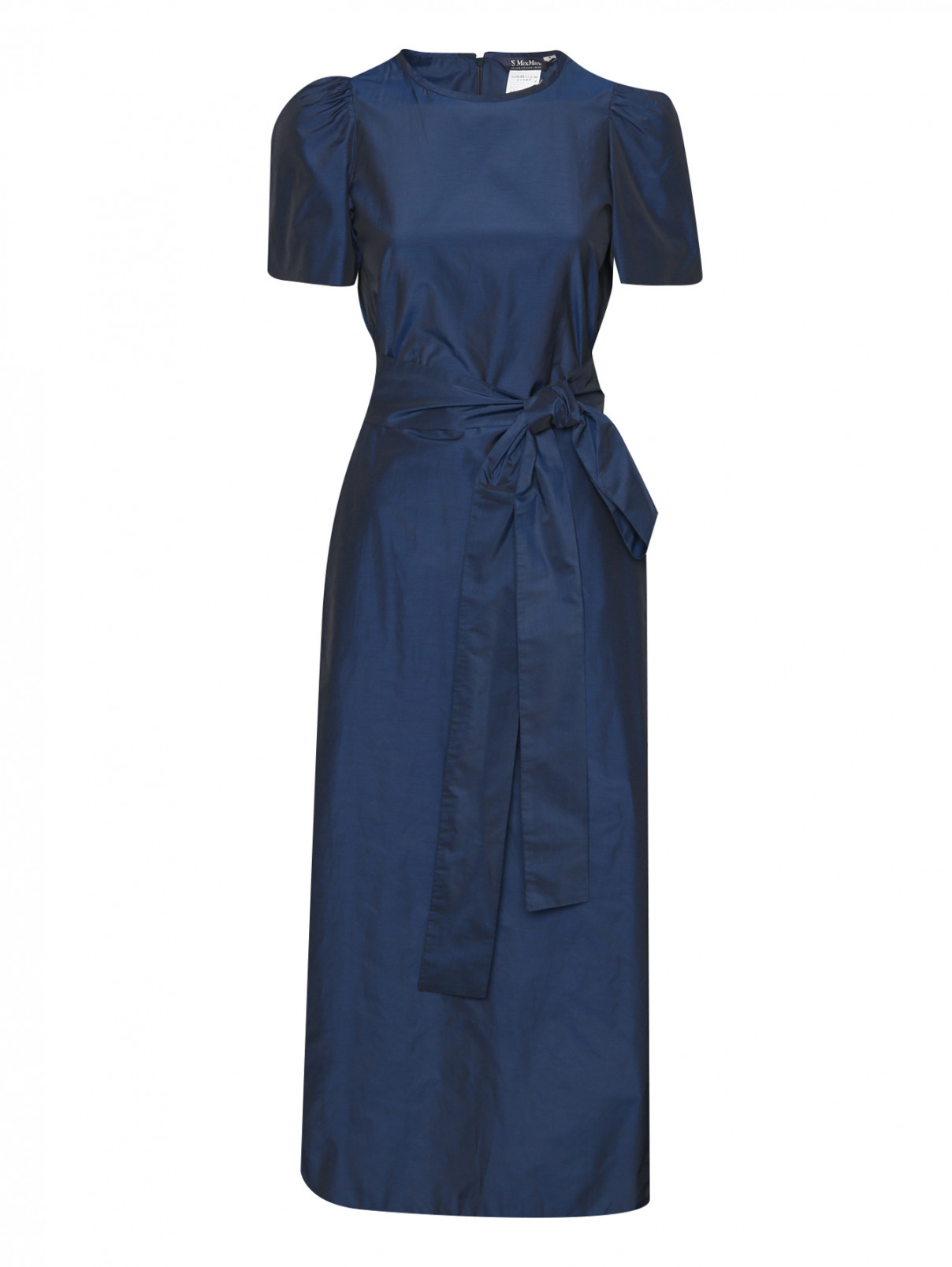 Платье-макси с разрезом Max Mara  –  Общий вид  – Цвет:  Синий