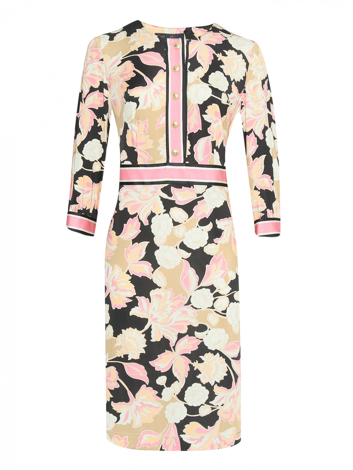 Платье с цветочным узором Luisa Spagnoli  –  Общий вид  – Цвет:  Узор