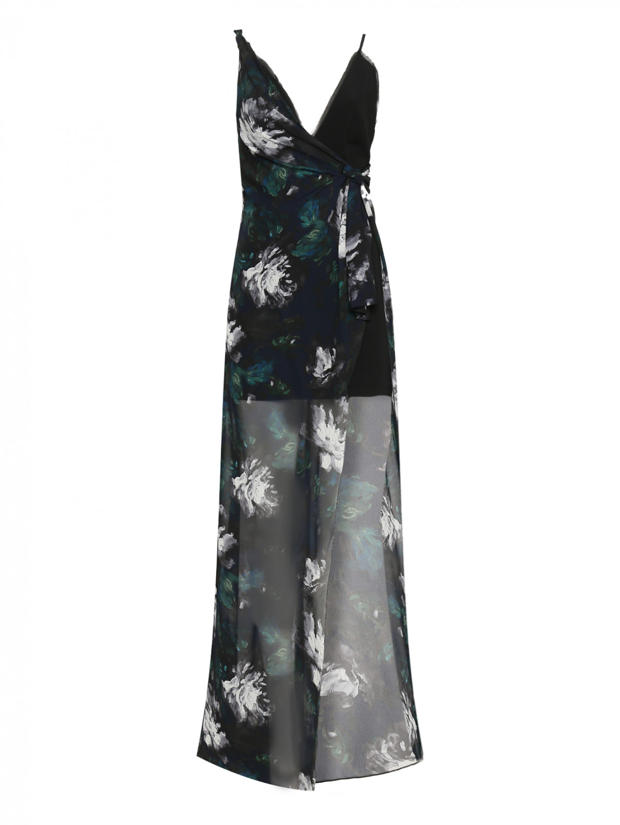 Платье асимметричного кроя с узором Patrizia Pepe  –  Общий вид  – Цвет:  Узор