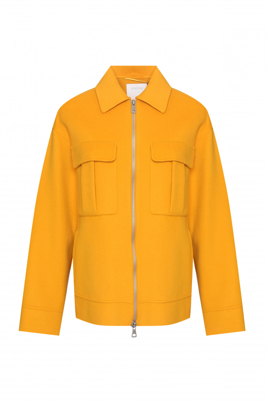 Пальто из шерсти с накладными карманами на молнии Sportmax  –  Общий вид  – Цвет:  Желтый