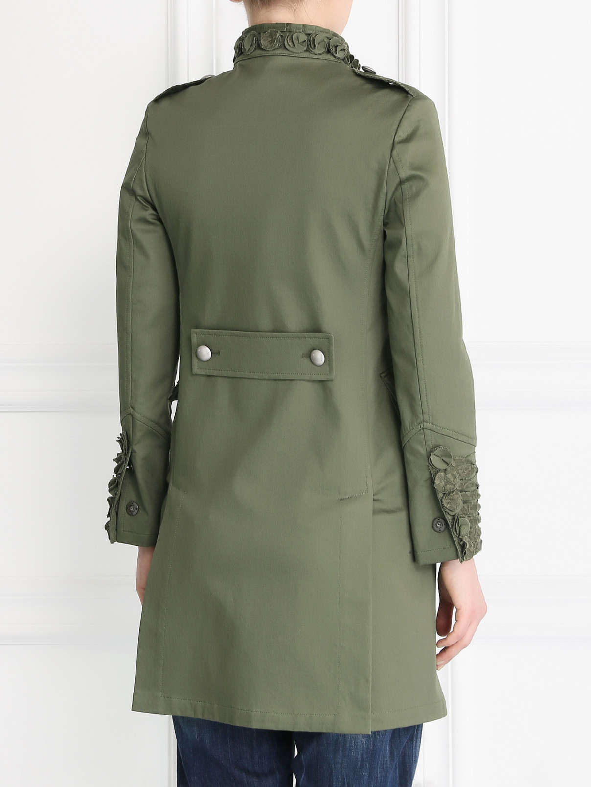 Легкое пальто с декором Ermanno Scervino  –  Модель Верх-Низ1  – Цвет:  Зеленый