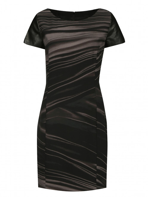 Платье-футляр с узором с кожаными рукавами Barbara Bui - Общий вид
