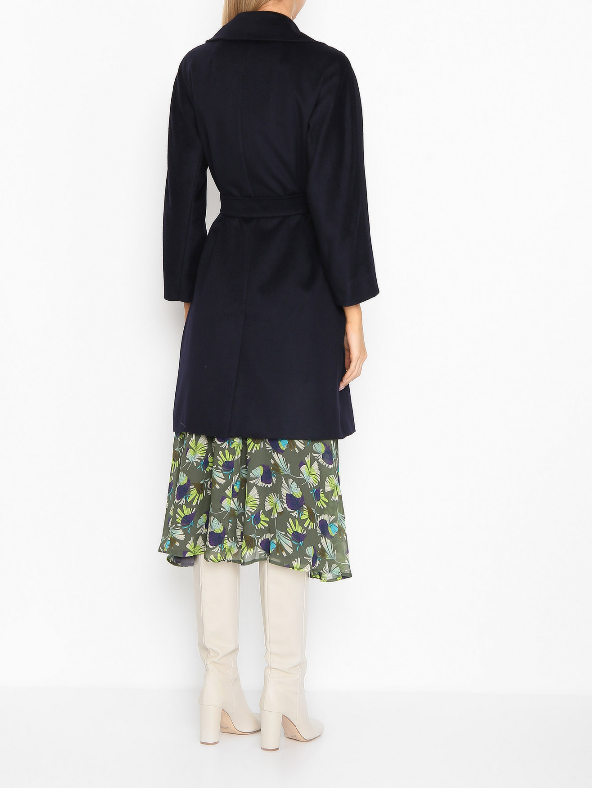 Двубортное пальто из шерсти Weekend Max Mara  –  МодельВерхНиз1  – Цвет:  Синий