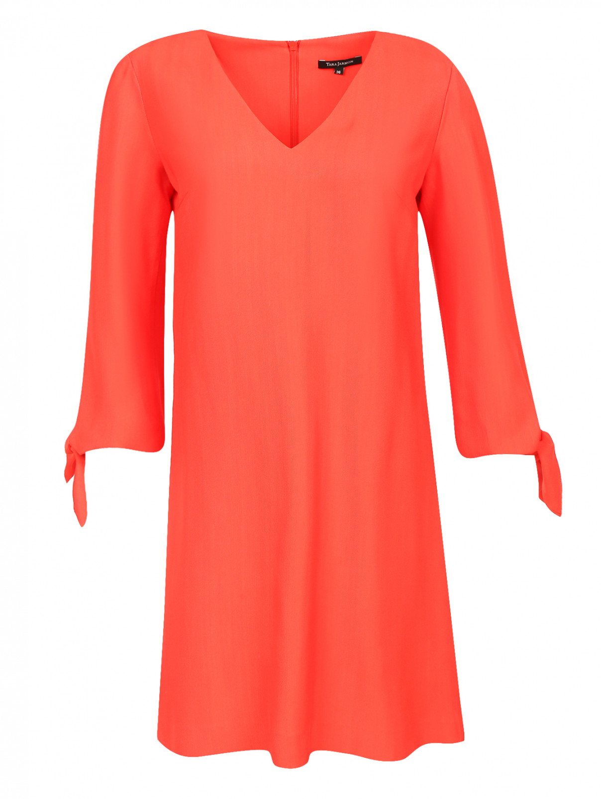 Платье-мини из шелка свободного кроя Tara Jarmon  –  Общий вид  – Цвет:  Красный