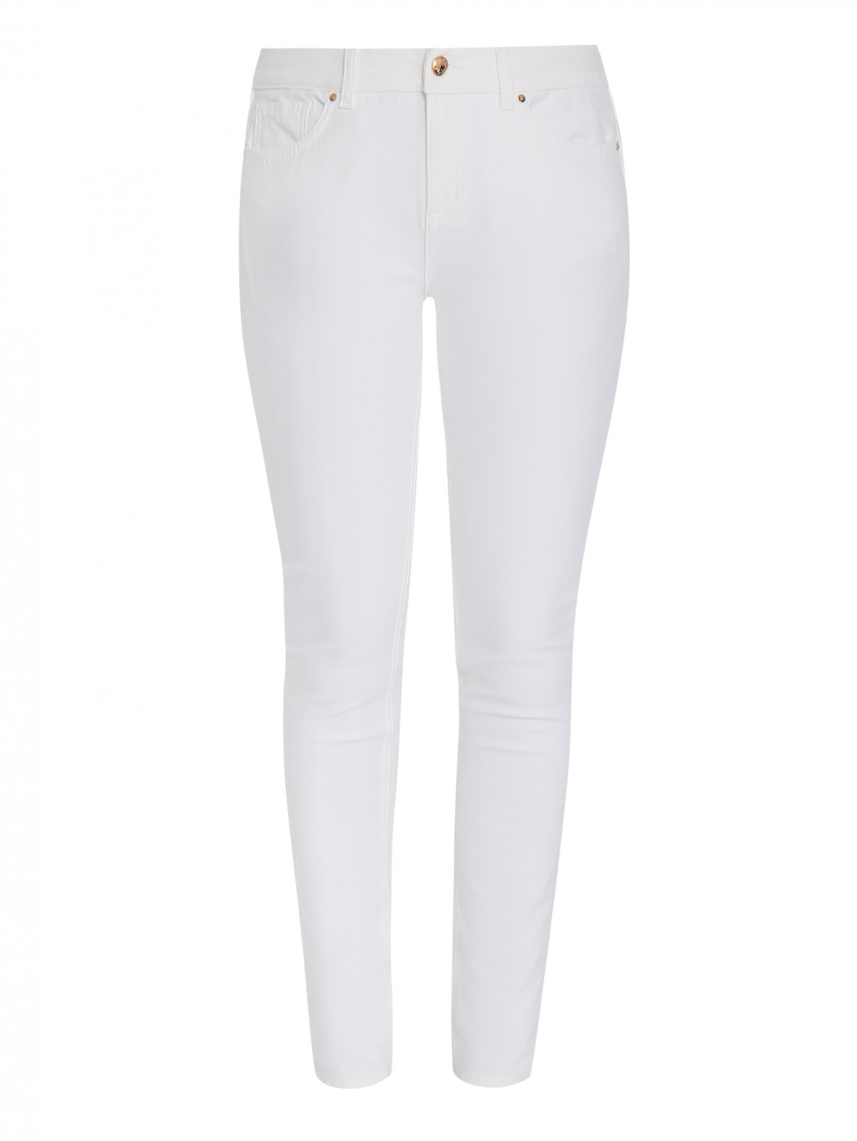 Узкие джинсы из плотного эластичного денима Ashley Graham x Marina Rinaldi  –  Общий вид  – Цвет:  Белый