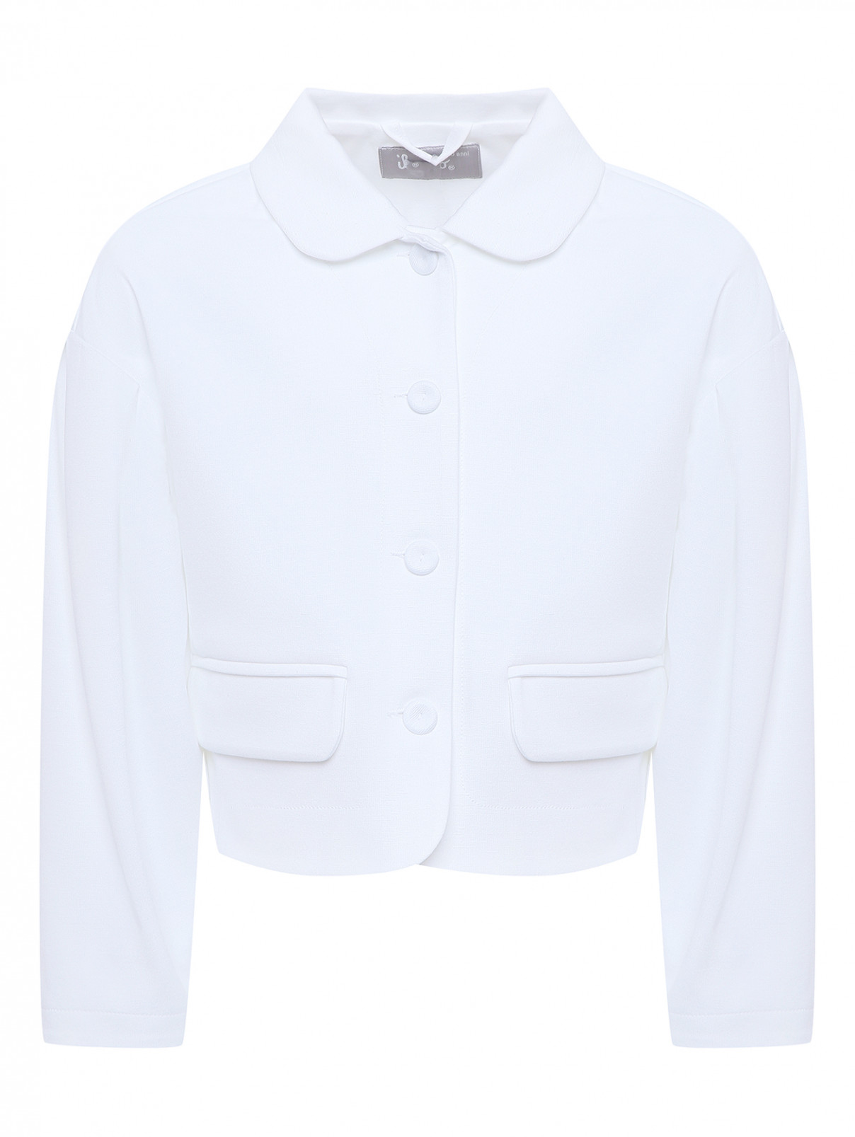 Куртка из трикотажа с клапанами Il Gufo  –  Общий вид  – Цвет:  Белый