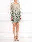 Платье-мини из шелка с цветочным узором JO NO FUI  –  Модель Общий вид