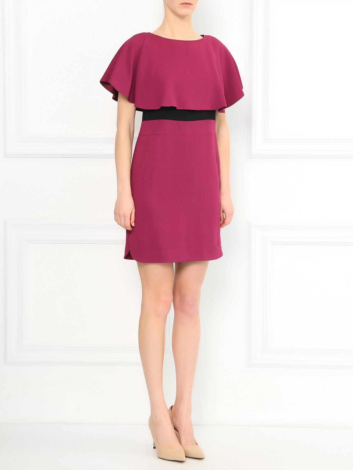 Платье-мини с контрастной вставкой Max&Co  –  Модель Общий вид  – Цвет:  Фиолетовый