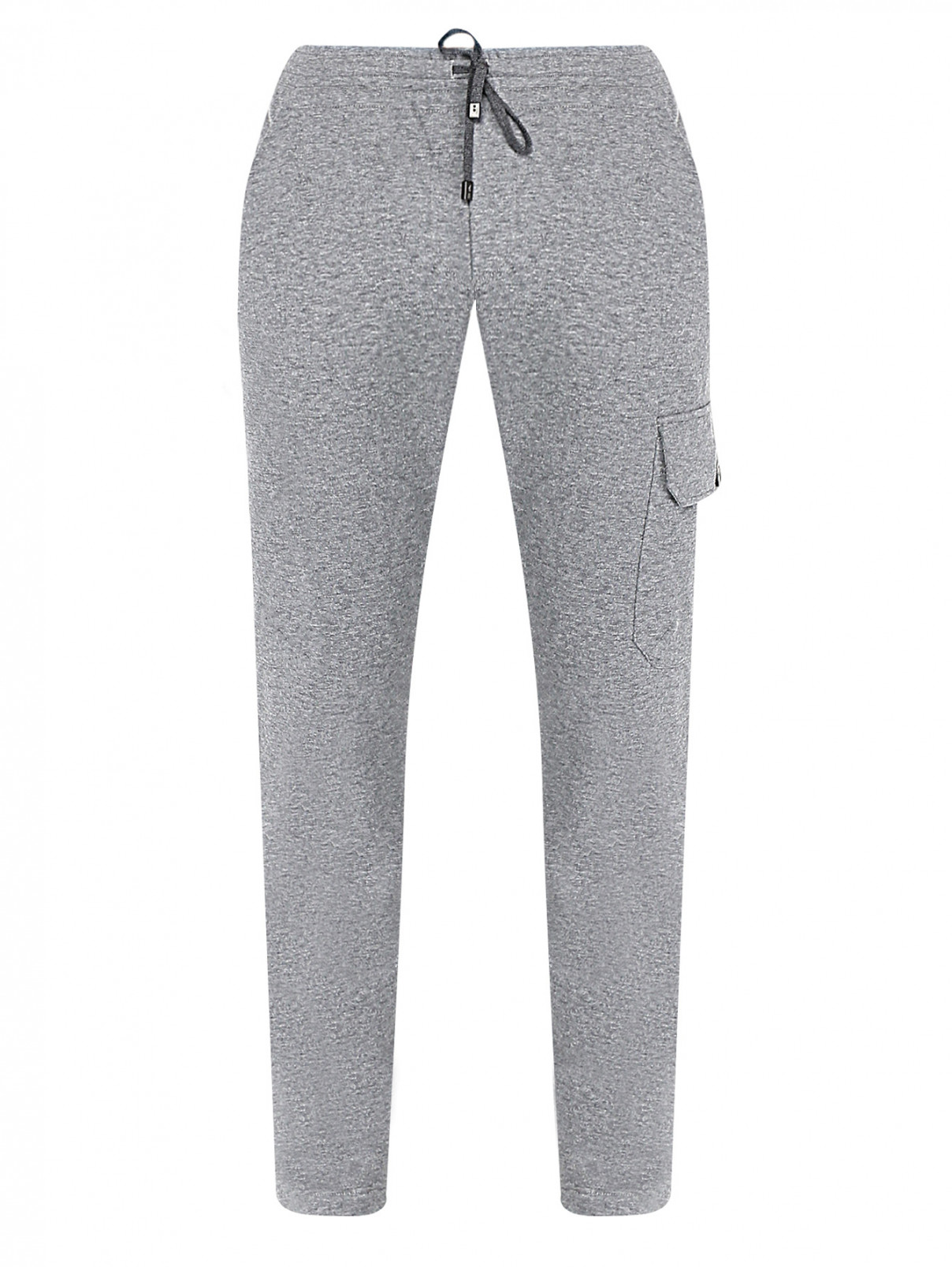 Трикотажные брюки из хлопка с карманами Capobianco  –  Общий вид  – Цвет:  Серый