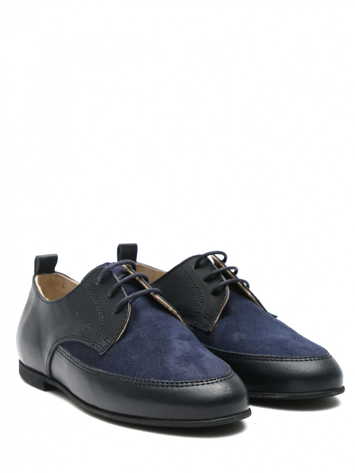Туфли из кожи на шнурках Gallucci  –  Общий вид  – Цвет:  Синий