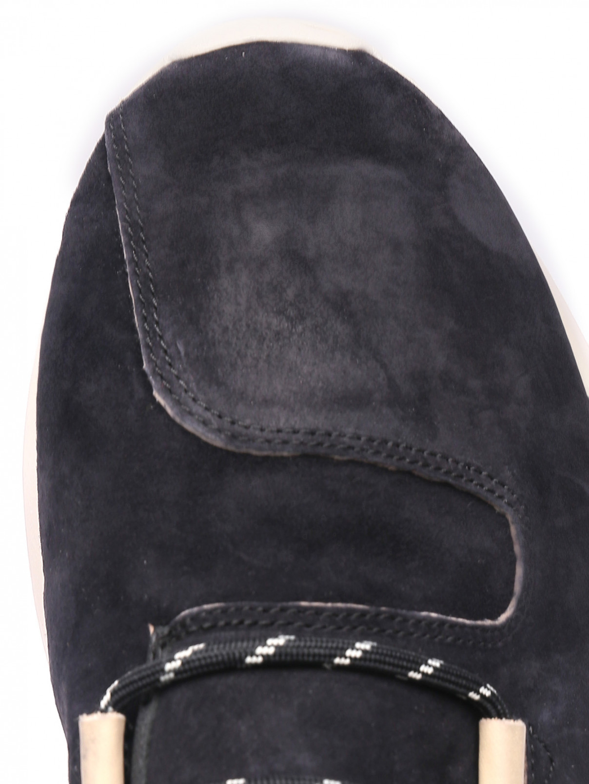 Кроссовки из кожи на контрастной подошве Adidas Originals  –  Обтравка3  – Цвет:  Черный