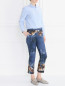 Укороченные брюки из смесового хлопка с узором Alberta Ferretti  –  Модель Общий вид