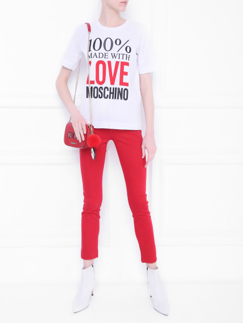 Однотонные джинсы из хлопка Moschino Love - МодельОбщийВид