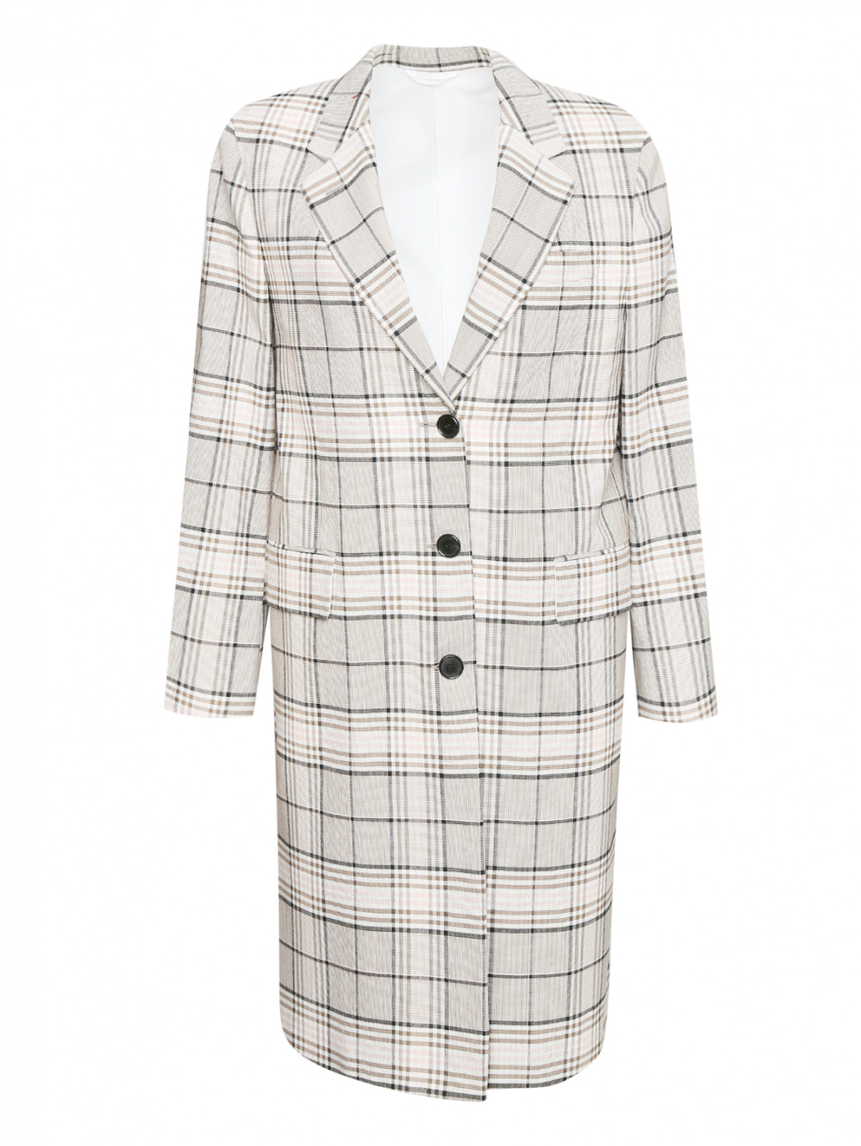 Пальто из шерсти и хлопка с узором клетка Calvin Klein 205W39NYC  –  Общий вид  – Цвет:  Узор