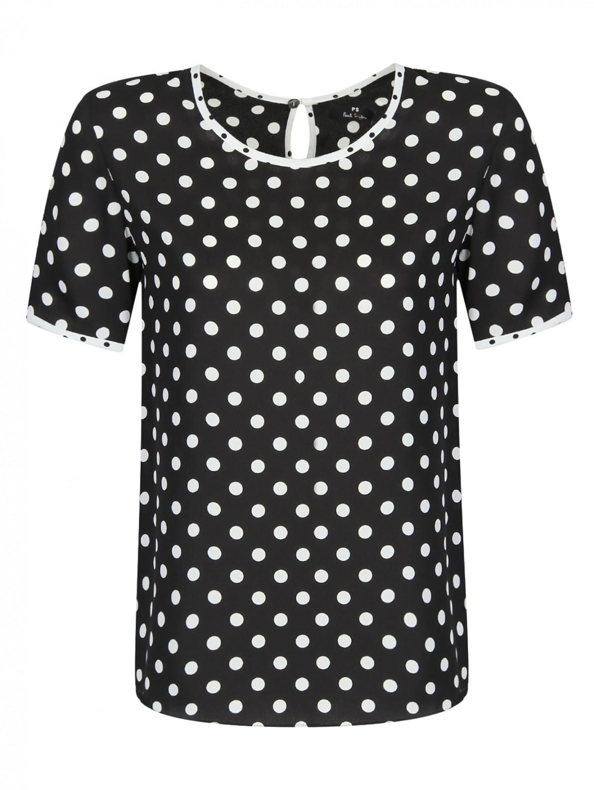 Блуза с узором "горох" Paul Smith  –  Общий вид  – Цвет:  Черный