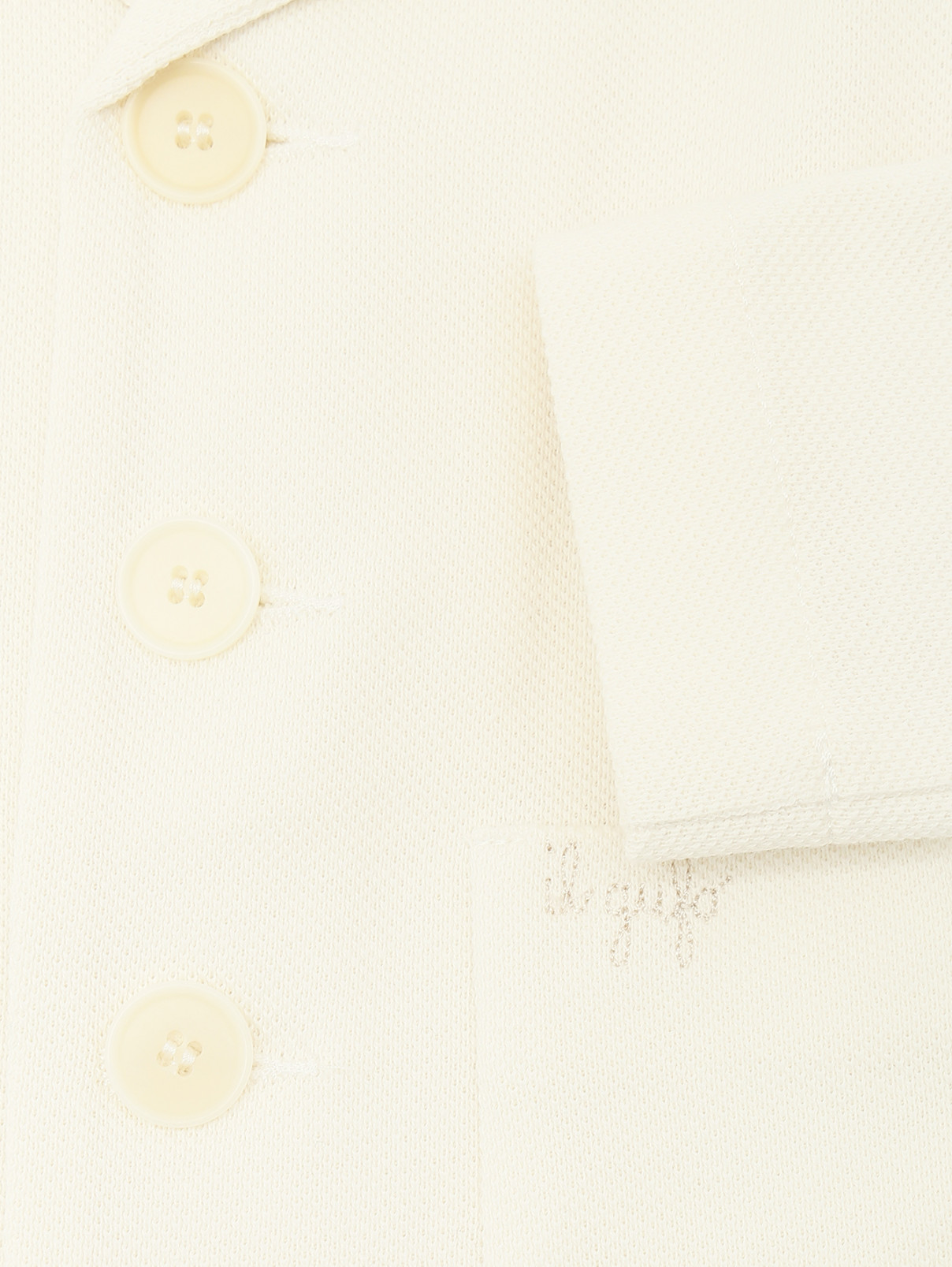 Однобортный пиджак из хлопка Il Gufo  –  Деталь1  – Цвет:  Белый