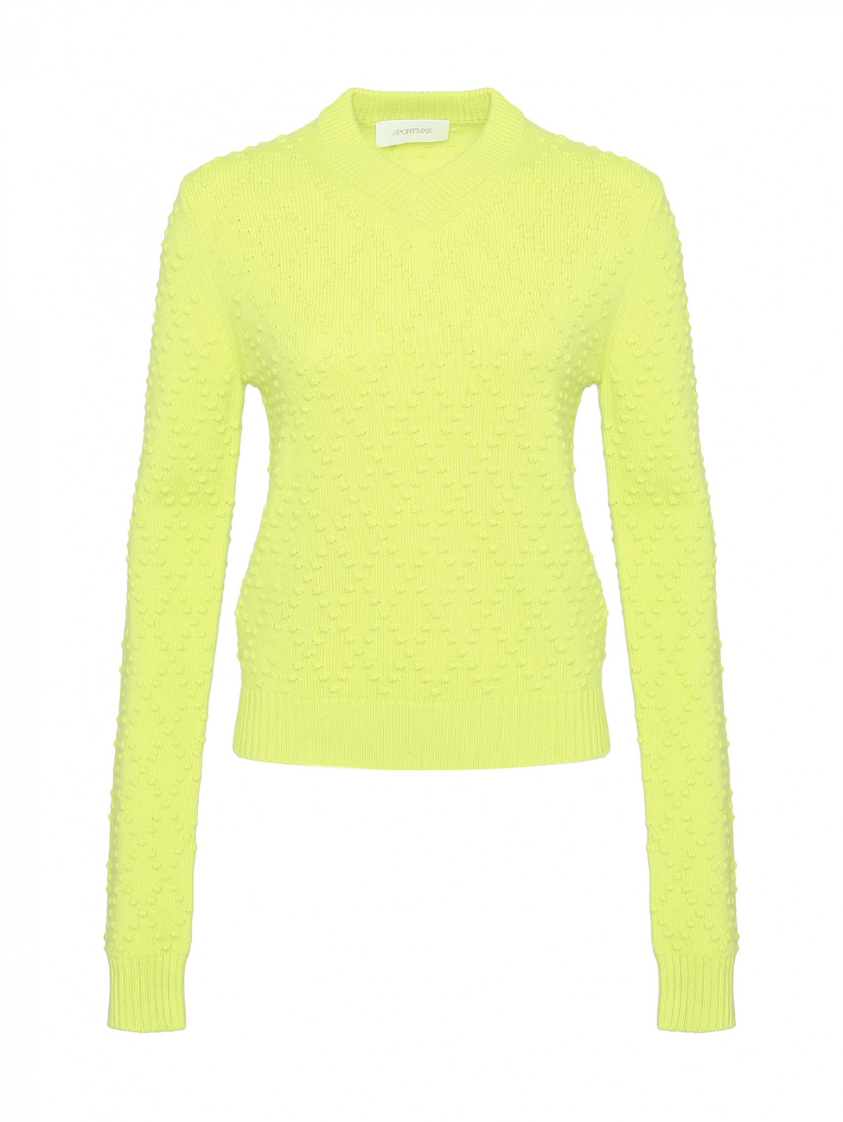 Пуловер из шерсти и кашемира Sportmax  –  Общий вид  – Цвет:  Зеленый