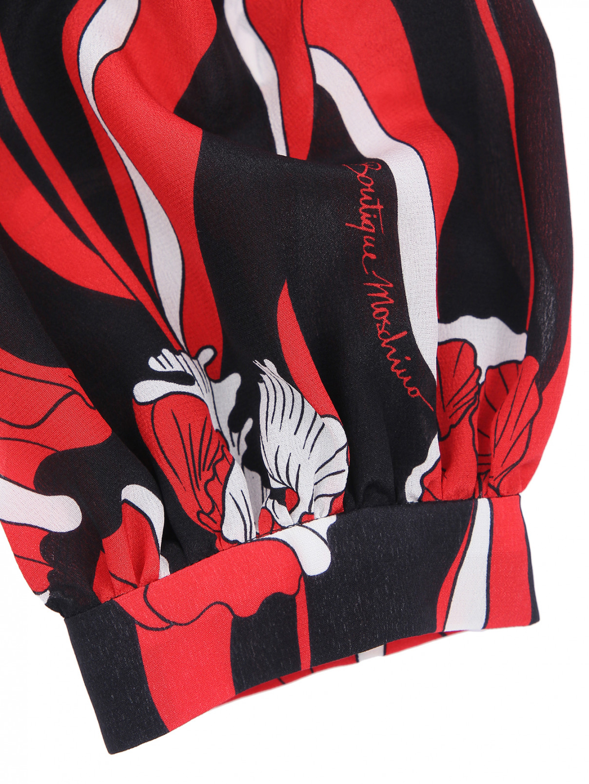 Платье из шелка с узором Moschino Boutique  –  Деталь1  – Цвет:  Красный