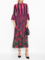 Яркое платье в полоску с юбкой плиссе TWINSET  –  МодельОбщийВид