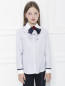 Рубашка в полоску с жабо Aletta Couture  –  МодельВерхНиз