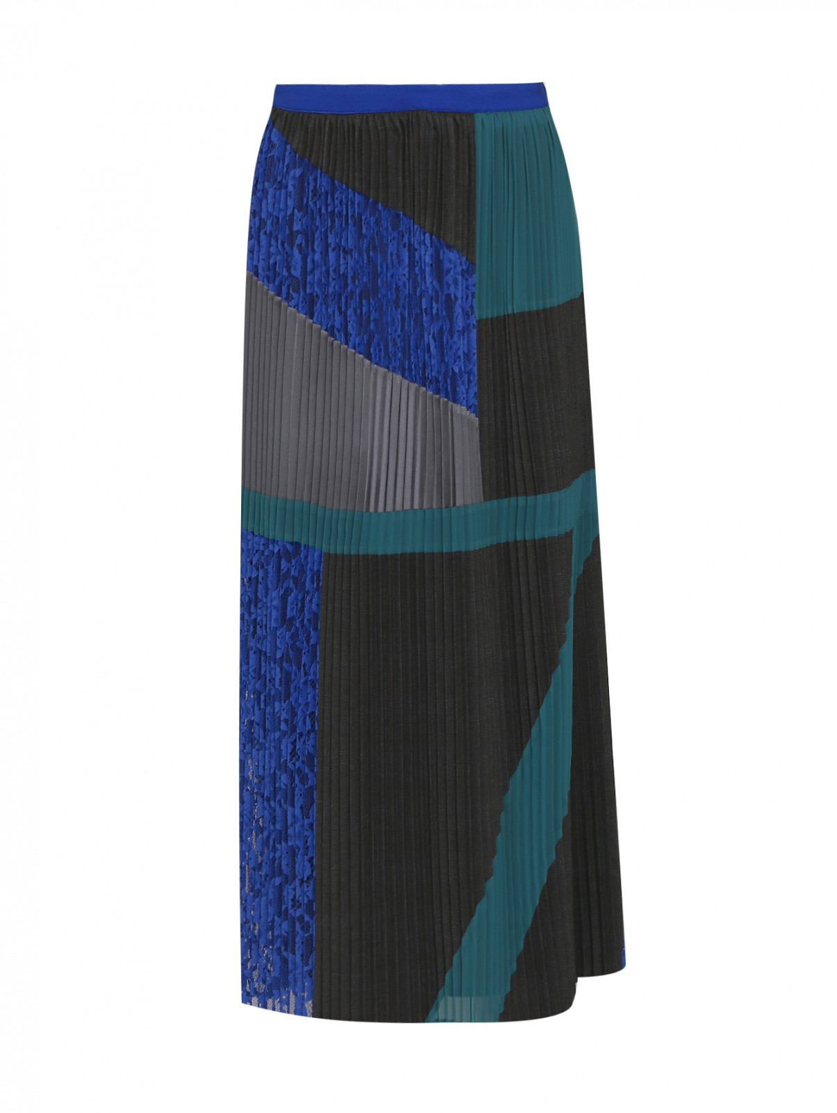 Плиссированная юбка-миди на резинке Weekend Max Mara  –  Общий вид  – Цвет:  Мультиколор