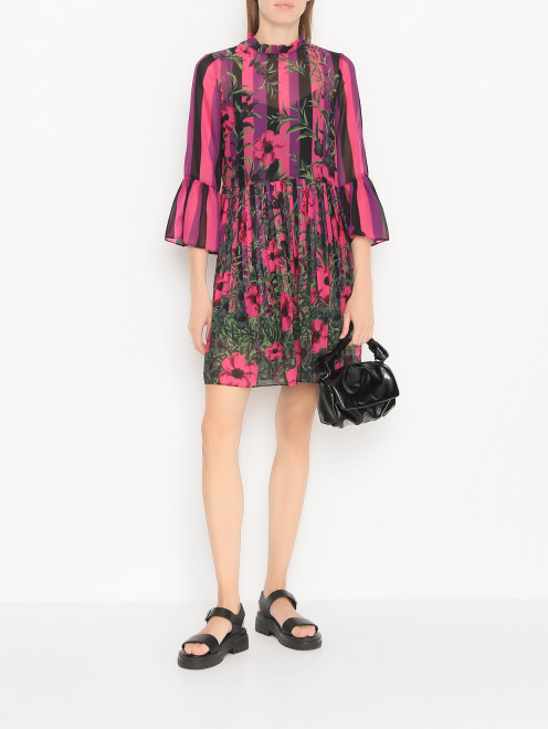 Платье в полоску с цветочным узором TWINSET - МодельОбщийВид