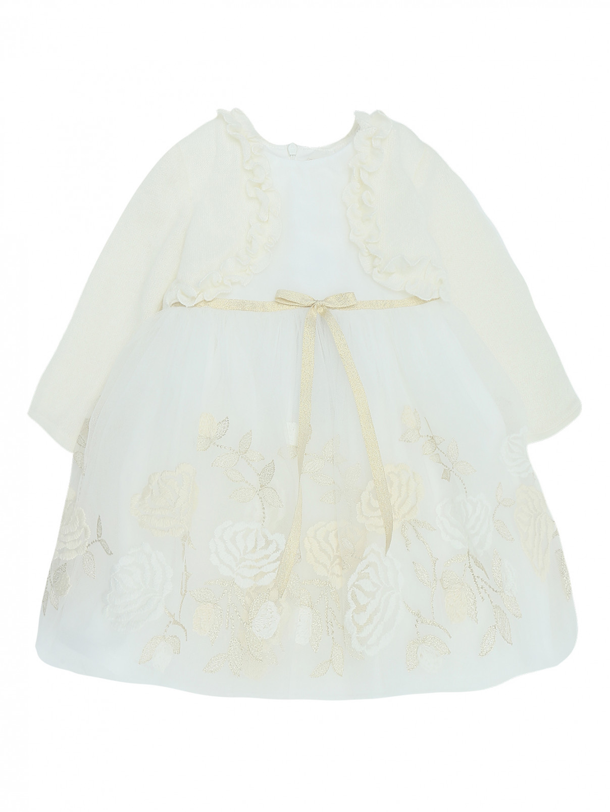 Платье с пышной юбкой Bimbalo  –  Общий вид  – Цвет:  Белый