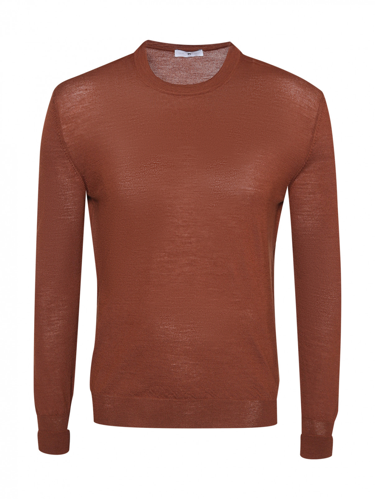 Джемпер из шерсти с длинными рукавами PT Torino  –  Общий вид  – Цвет:  Коричневый