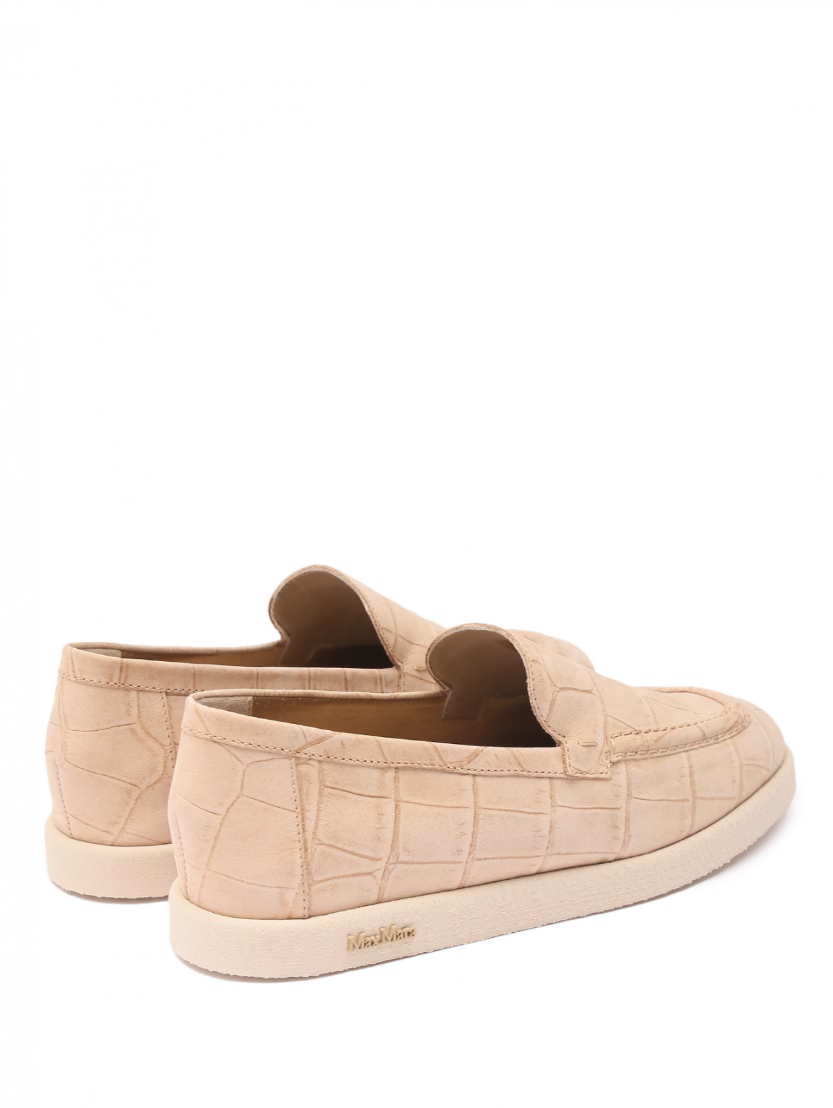 Лоферы из кожи Max Mara  –  Обтравка2  – Цвет:  Бежевый