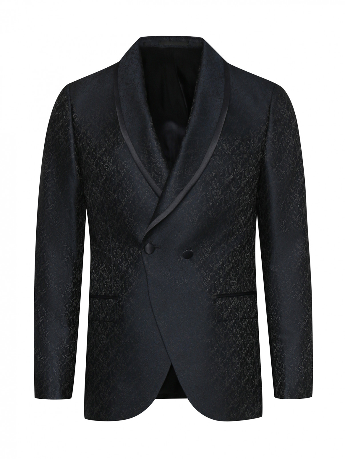 Пиджак из смешанной шерсти с узором Pal Zileri  –  Общий вид  – Цвет:  Синий