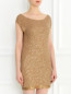 Платье-мини из кашемира декорированное пайетками Donna Karan  –  Модель Верх-Низ