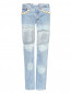 Джинсы с потертостями декорированные искусственным жемчугом Forte Dei Marmi Couture  –  Общий вид