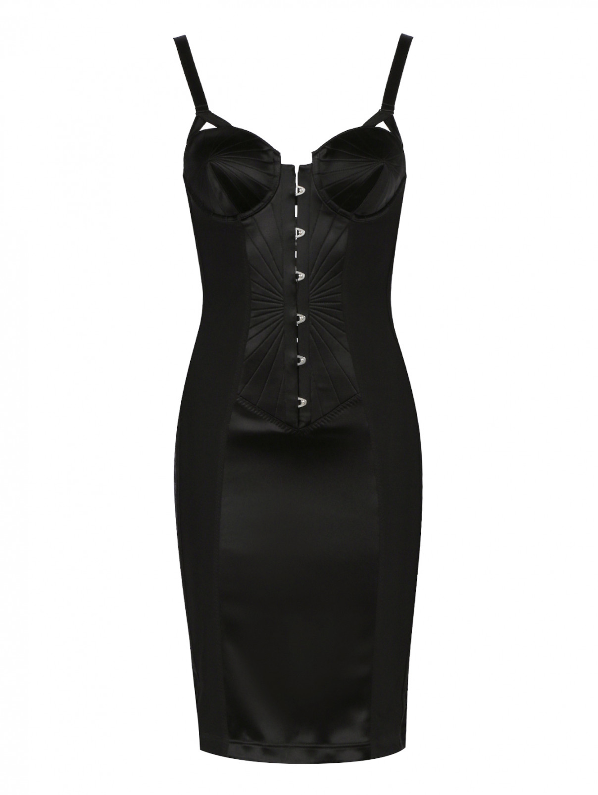 Платье-комбинация с рельефными швами La Perla  –  Общий вид  – Цвет:  Черный