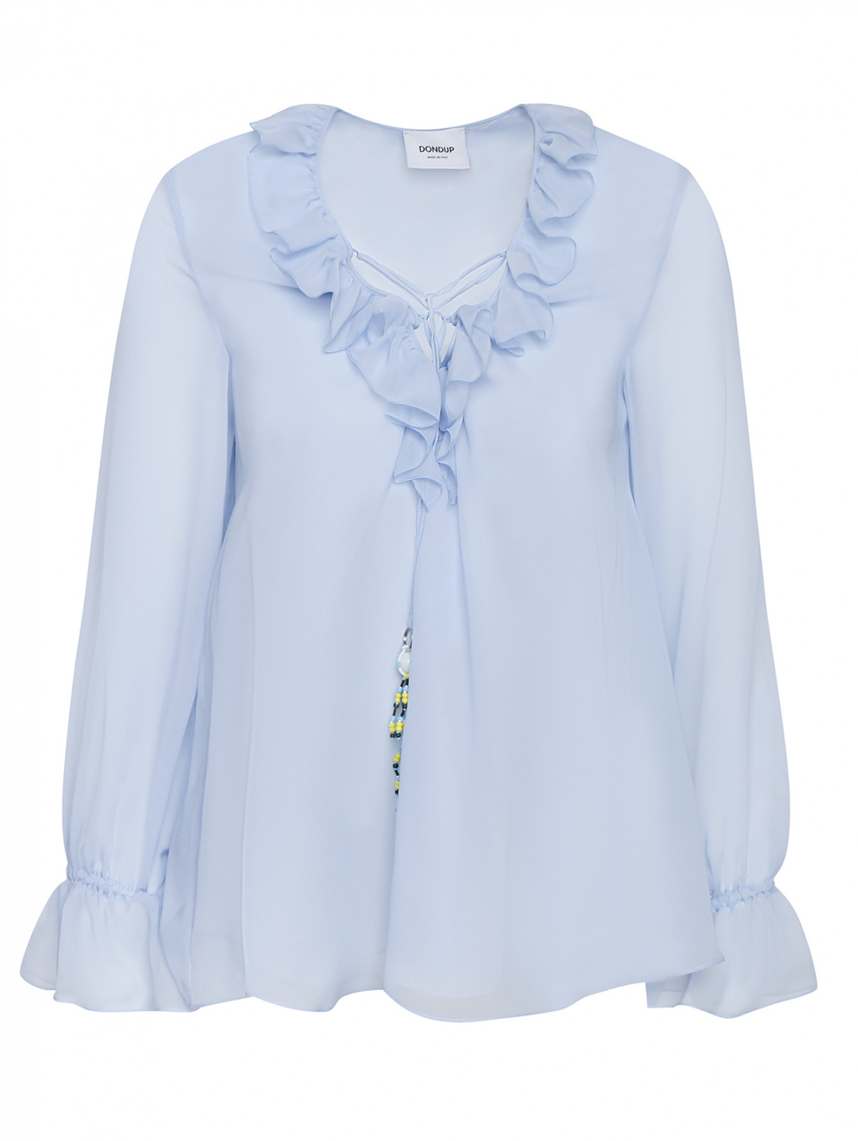 Блуза с аппликацией на груди Dondup  –  Общий вид  – Цвет:  Синий